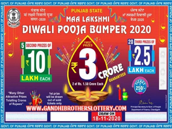 Punjab State ਲਾਟਰੀ Diwali Pooja Bumper Lottery Result 2020 {Live} Draw ...